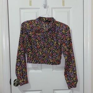 COPY - Zara floral long sleeve crop top